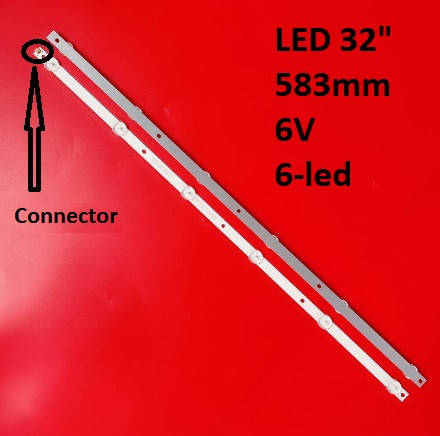 

LED підсвітка TV 32“ 6LED 4708-K320WD-A2113N11 TOSHIBA 32S2855EC K320WD 583mm*12mm*1.0T 2pcs =1set
