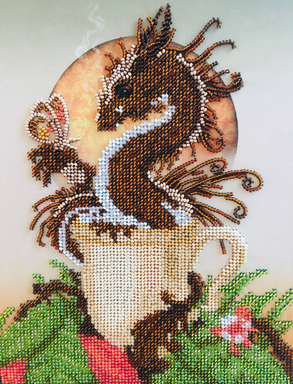 

СЛ-4117 Hot Chocolate Drago.Серия "Чайно-кофейная".ТМ Миледи.Схема для частичной вышивки бисером