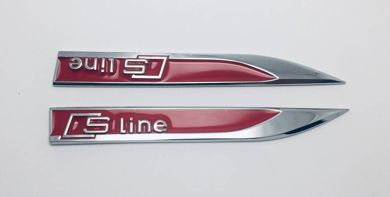 

Эмблемы на крылья Audi S-Line Sline красные