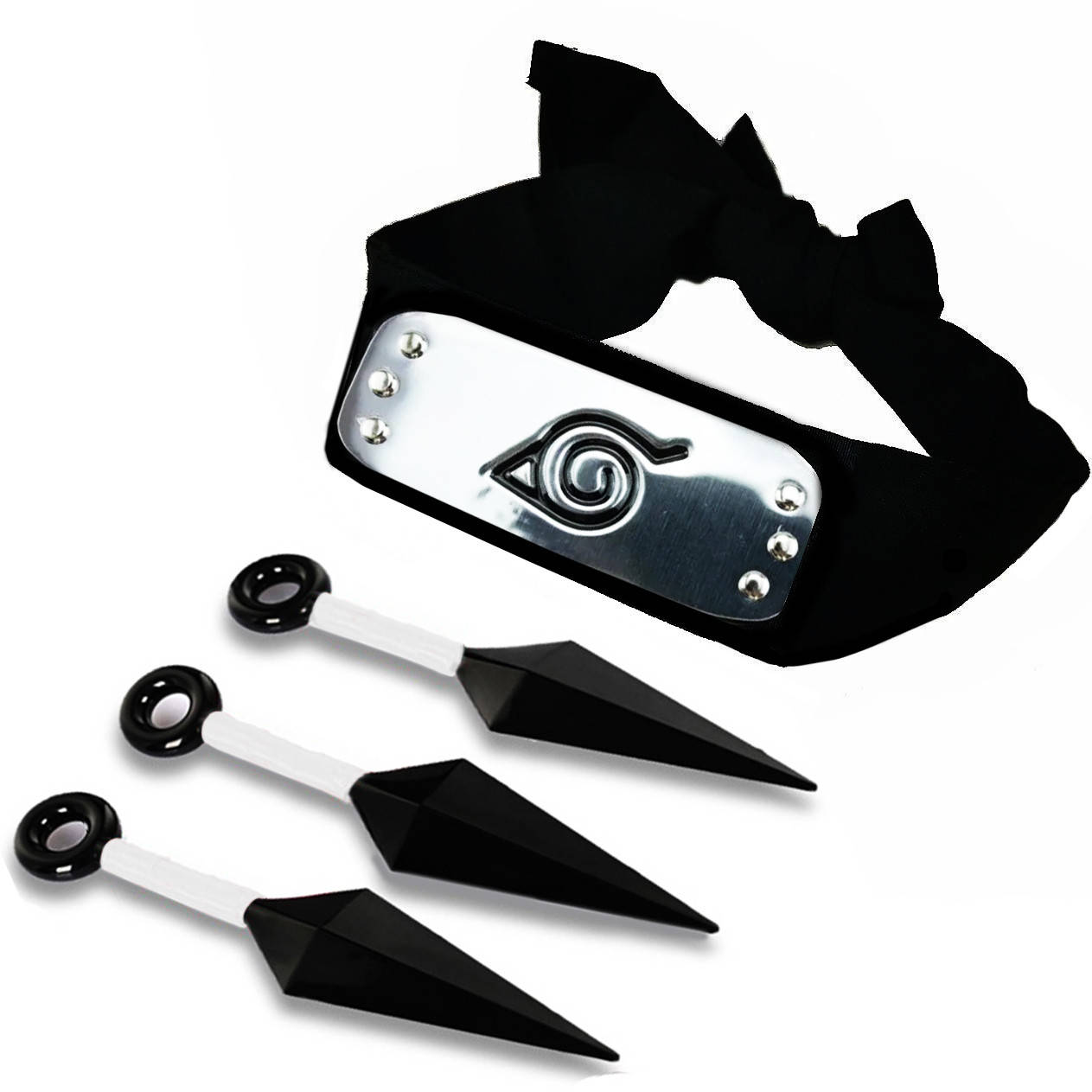 

Набор Наруто Узумаки 2 в 1: Повязка Наруто Naruto + 3 Белых Куная | Аниме Косплей Ниндзя Naruto