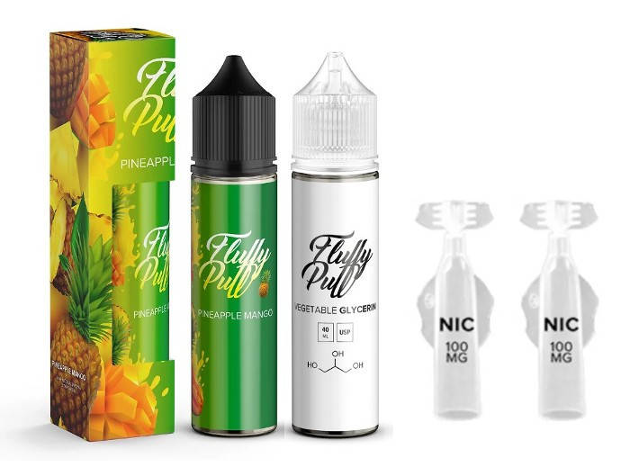

Набор для самозамеса жидкости Fluffy Puff Pineapple Mango 60 мл. 6 мг/мл