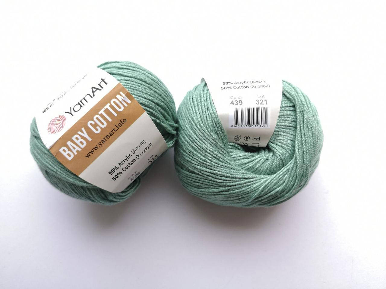 

Пряжа Беби Коттон ЯрнАрт YarnArt Baby Cotton цвет 439 лазурь, Бирюзовый