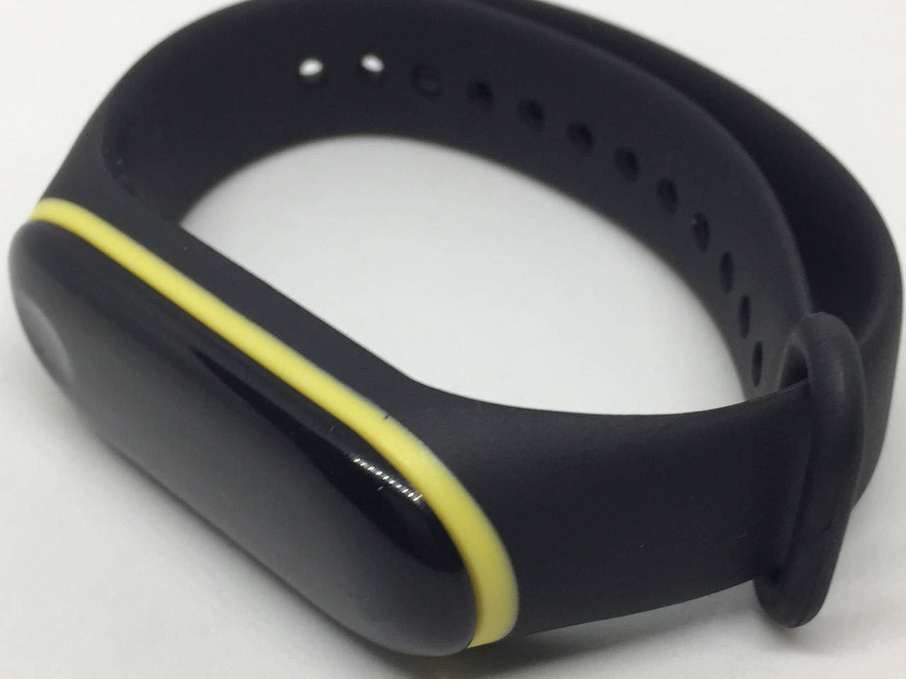 

Ремешок для фитнес-браслета Xiaomi mi band 3 ми бенд 4 двухцветный чёрный с жёлтым