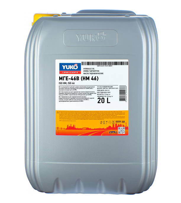 

Масло гидравлическое YUKO МГЕ-46В Oilbox (20л)
