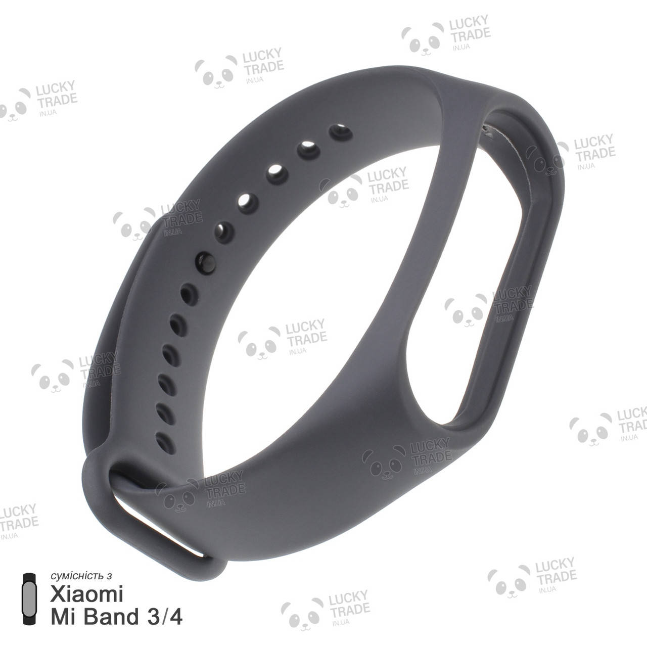 

Ремешок Xiaomi Mi Band 4 / 3 силиконовый однотонный браслет Light Темно-серый [2418]