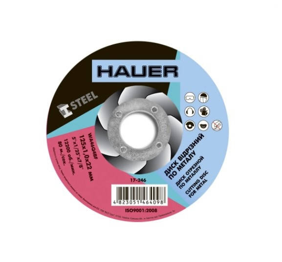 

Круг, диск отрезной по металлу 125*1,0*22 Hauer 17-246
