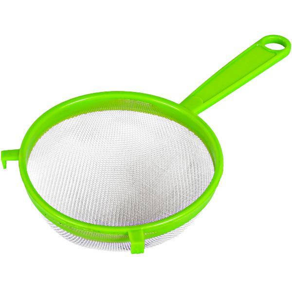 

Сито капрон друшляк з ручкою Uni Green 12 см сыто для муки какао пудры, Зелёный