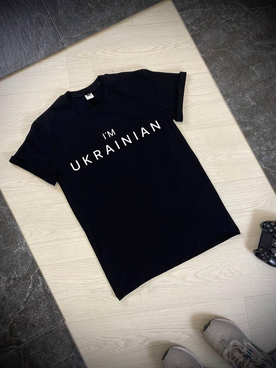 

Черная мужская футболка I'm Ukrainian M