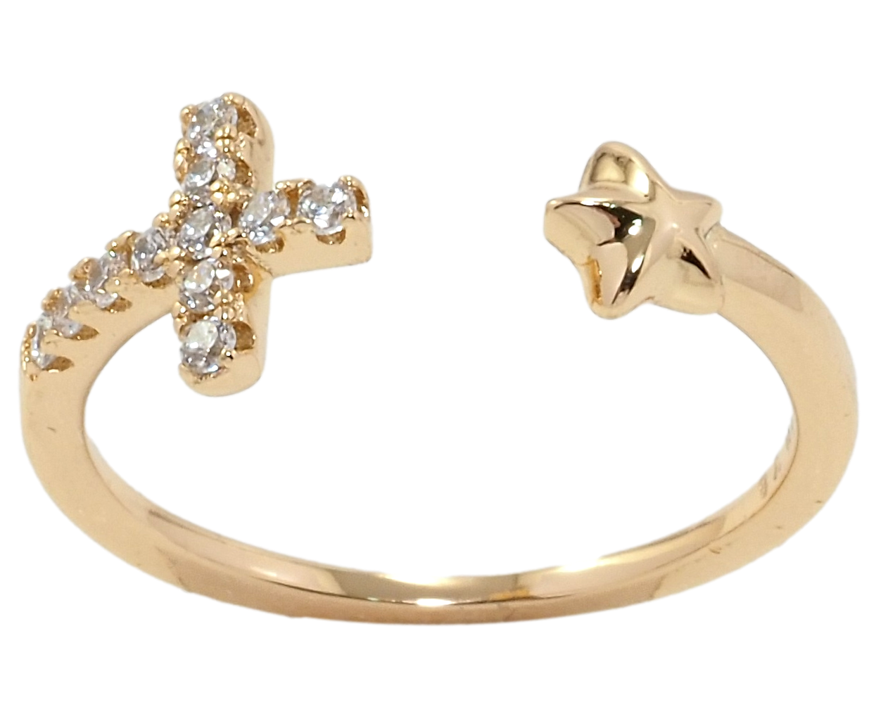 

Кольцо Xuping Позолота 18K "Звездочка с крестом" р.16-17,18-19