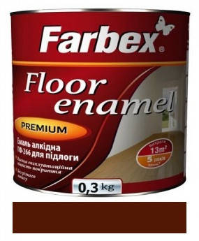 

Эмаль Farbex алкидная ПФ-266 красно-коричневая для пола 0.3 кг