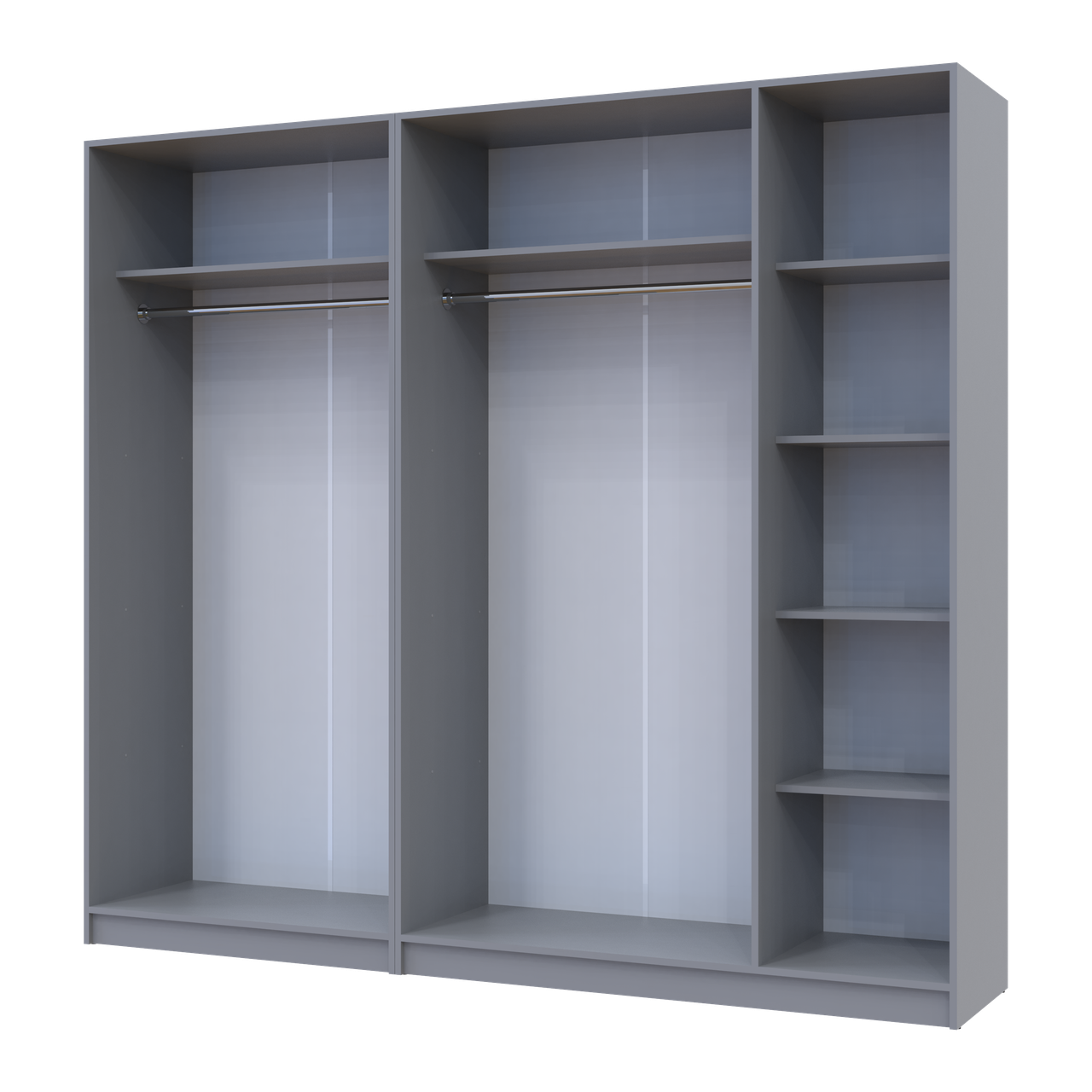 Шафа для одягу комплект Промо Сірий 2+3 ДСП 225х48х204 (80737767) 5