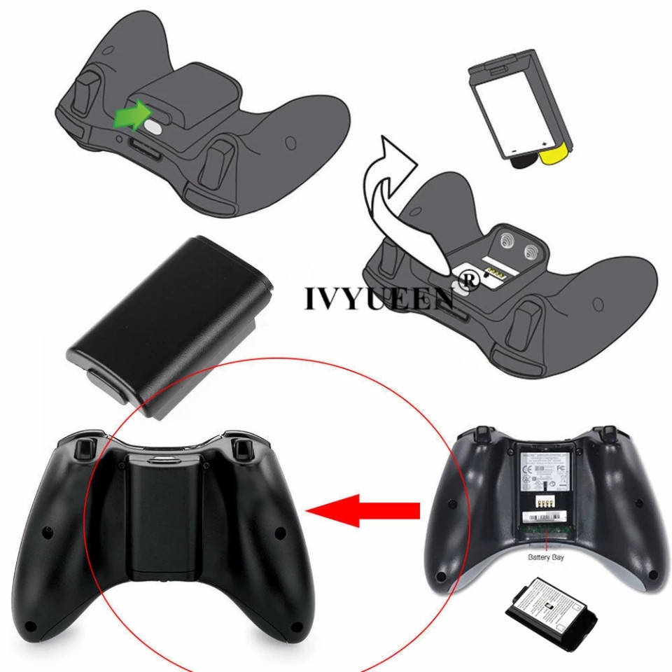 

Крышка на аккумуляторный отсек геймпад xbox 360 черная