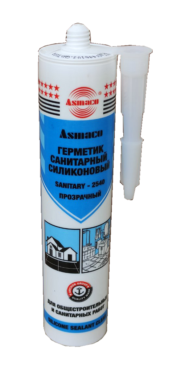 

Силікон "Asmaco", санітарний прозорий, 280 мл