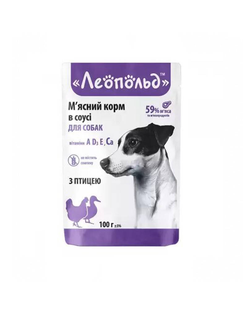 

Леопольд Мясной корм в соусе с птицей 100 г