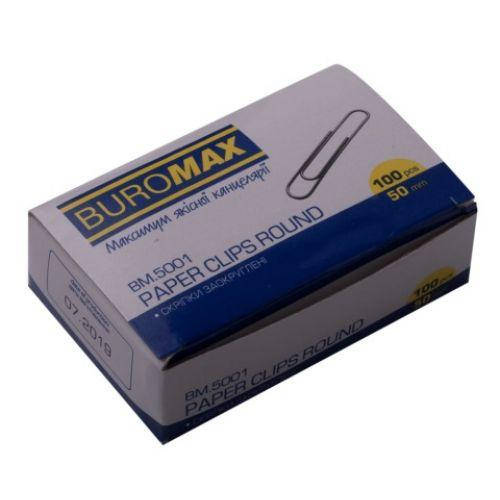 

Скрепки канцелярские никелированные 50 мм 100 шт. Buromax BM.5001