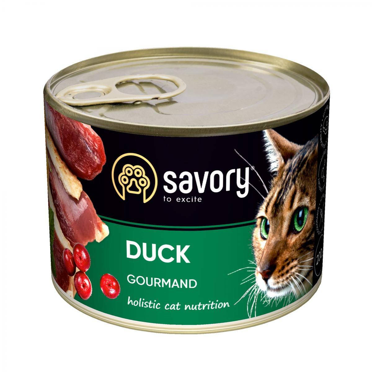 

Консервы для котов Savory с уткой 200г