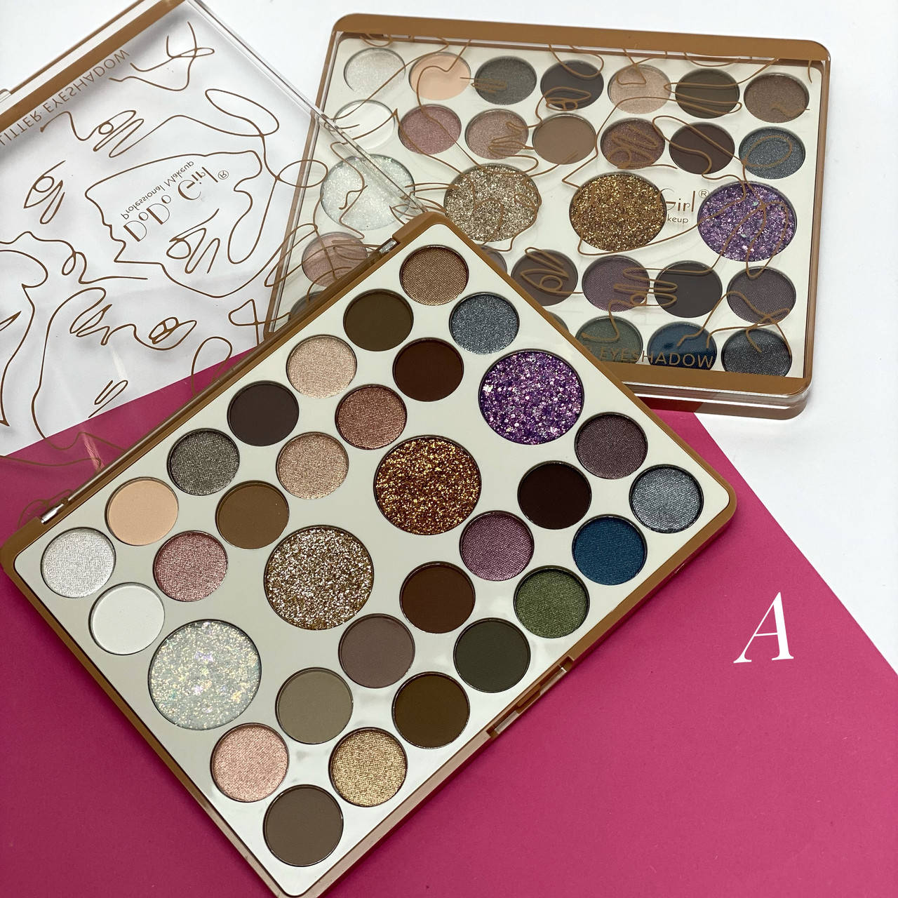 

Тени для век DoDo Girl 28 оттенков + 4 глиттера, вариант A