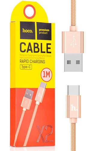 

Кабель для зарядки телефона USB Type-C Android HOCO X2 100см |3A| Золотистый