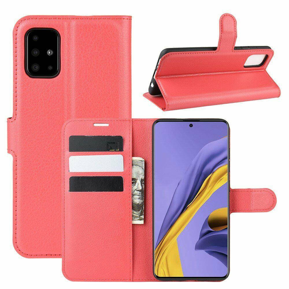

Чехол IETP для Samsung A51 2020 / A515 книжка кожа PU с визитницей красный