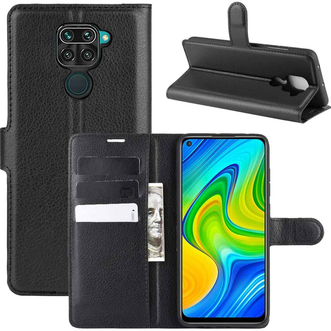 

Чехол-книжка Litchie Wallet для Xiaomi Redmi Note 9 / 10X 4G Black, Черный