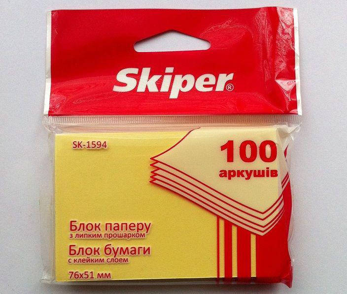 

Блок паперу для записів із клейким шаром 51х76, Желтый