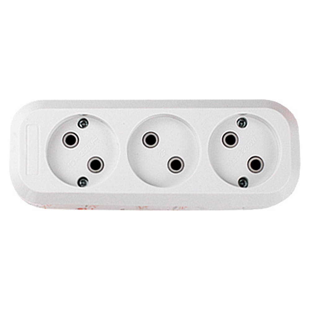 

Колодка 3 гнезда без заземления