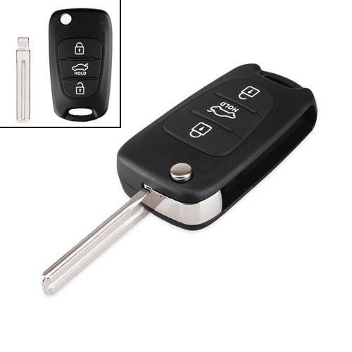 

Выкидной ключ зажигания, заготовка корпус под чип, 3 кнопки, Hyundai