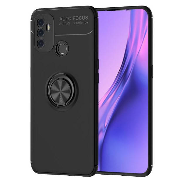 

Чехол TPU Ring для OPPO A53 бампер с подставкой Black