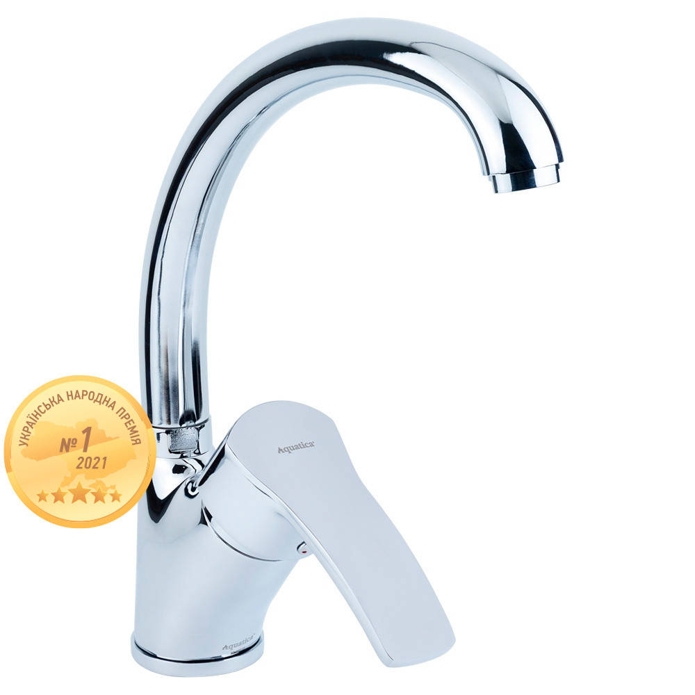 

Смеситель ML Ø40 для кухни гусак ухо лат. шток на гайке AQUATICA (ML-4B441C)