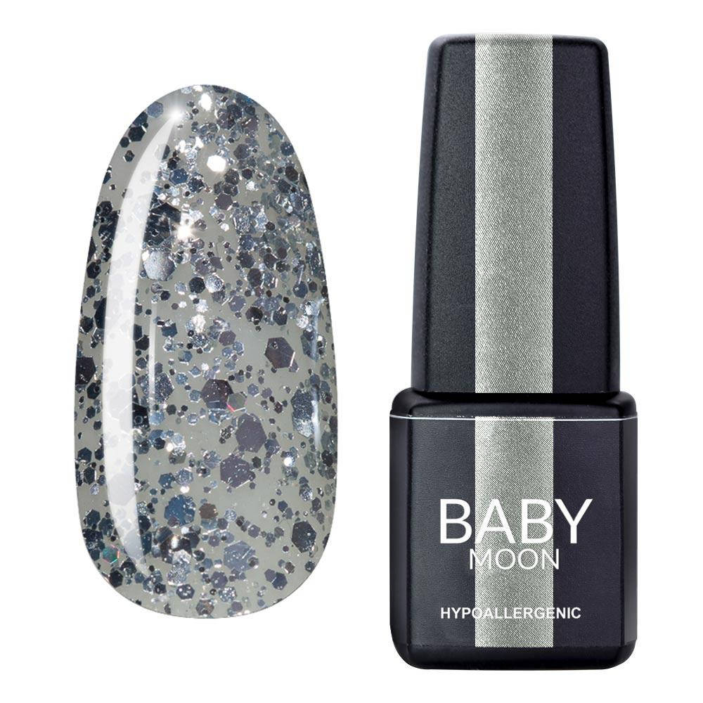 

Гель лак Dance Diamond Baby Moon №19 серебряный глиттер на полупрозрачной основе, 6 мл