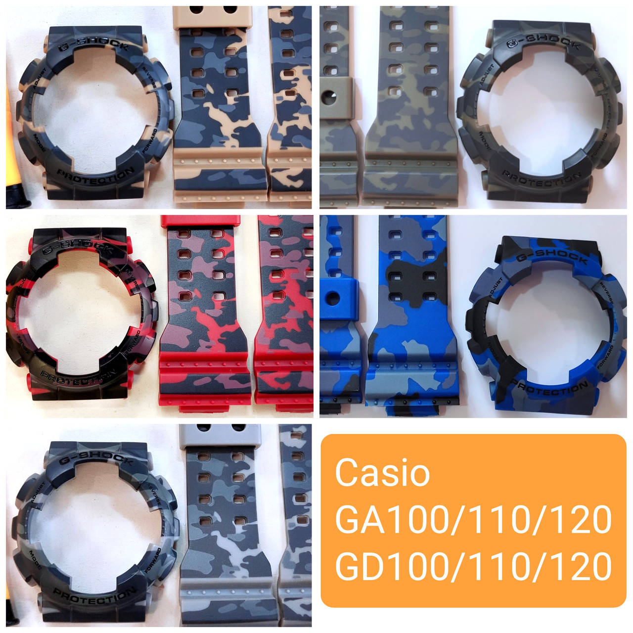 

Casio ремешок, безель (рант) для часов G-SHOCK GA-110-1A GA-100 GA-110 GD-100 GD-120 Камуфляж