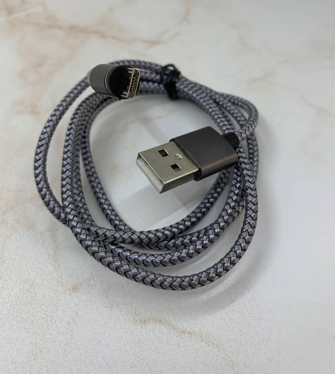 

Магнитный Micro USB кабель 1метр зарядный шнур с LED подсветкой серый