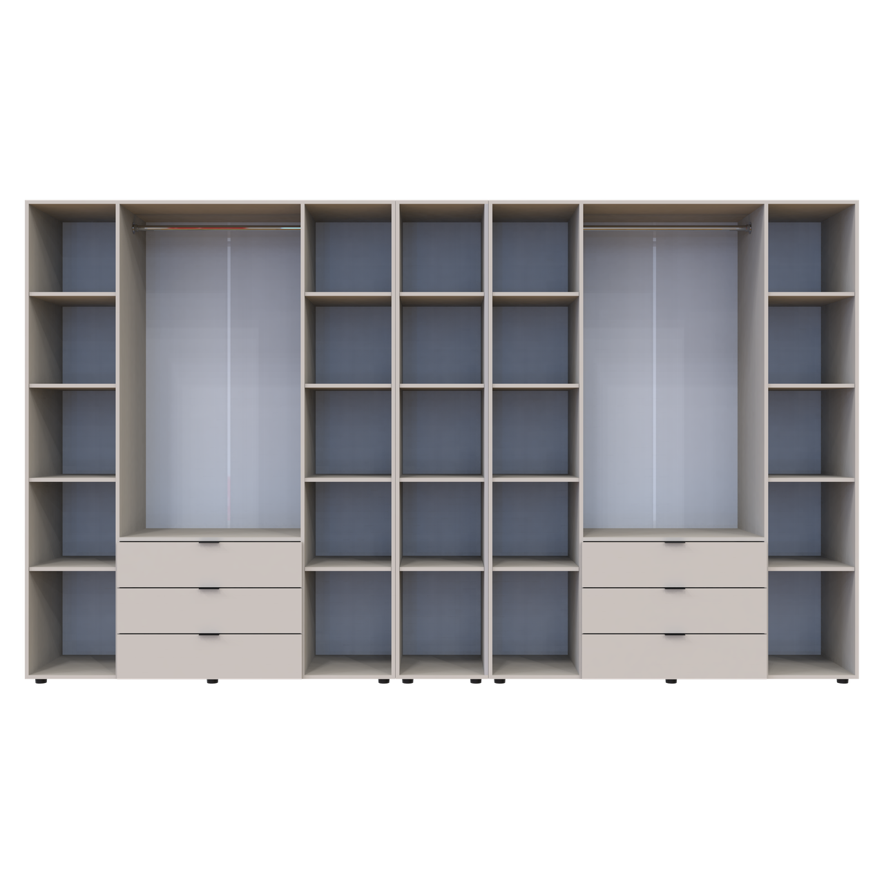 Розпашна Шафа для одягу Doros Гелар з Етажеркою Кашемір 4+4 ДСП 348.2х49.5х203.4 (80737654) 5