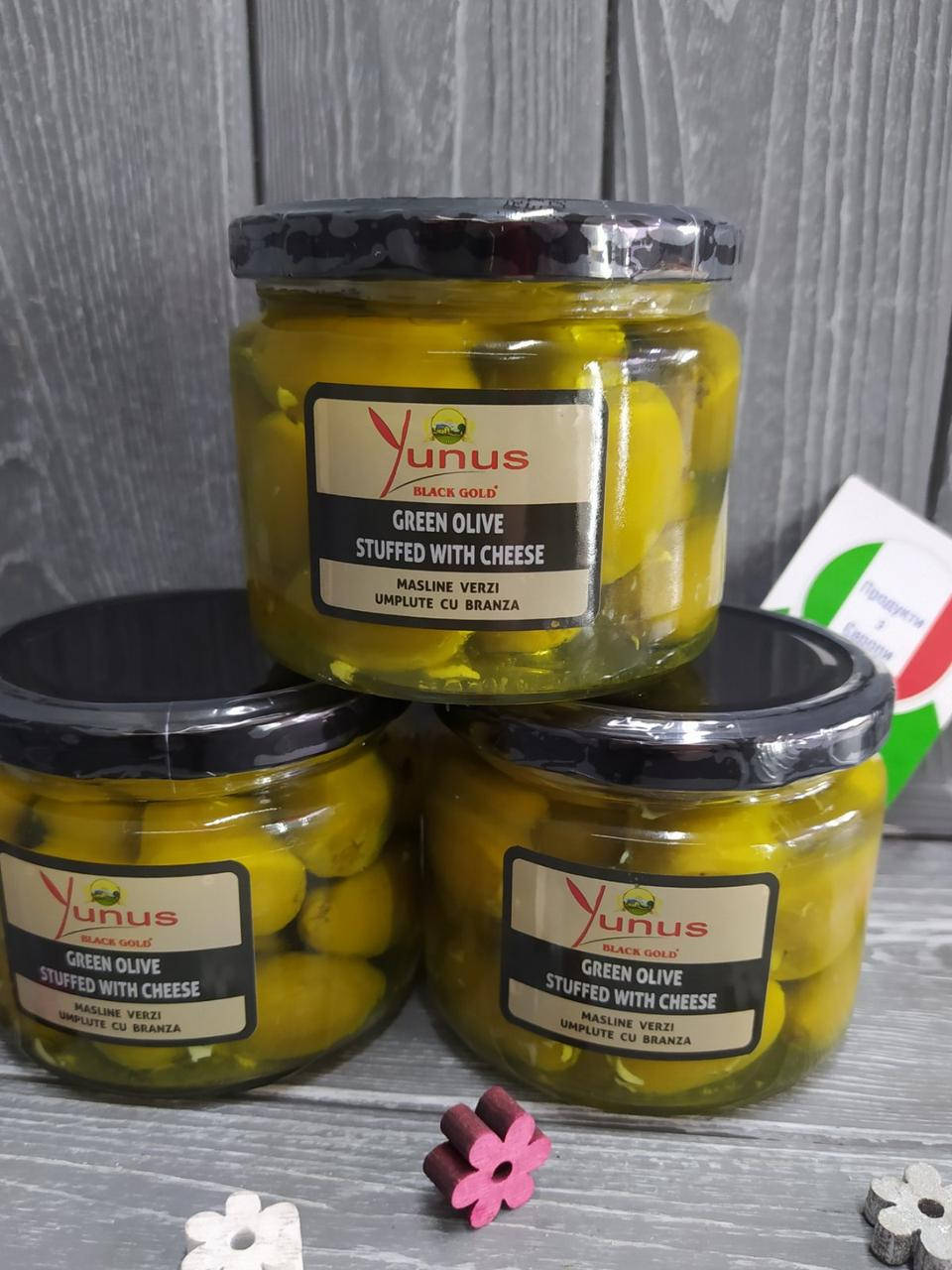 

Оливки фаршировані сиром Yunus Green olive 290 г