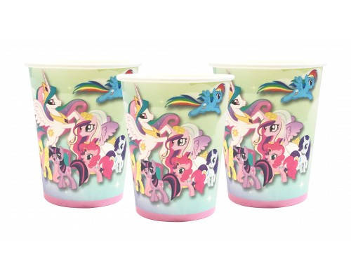 

Стаканчики бумажные Маленькие Пони (10шт/уп. 250 мл.)салатово-голубое омбре одноразовые детские -