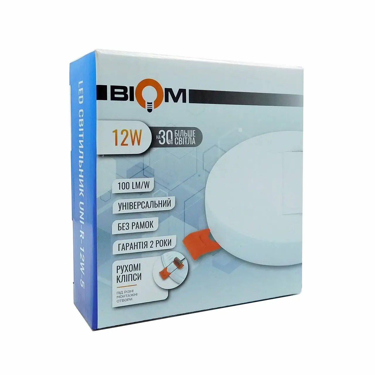 

LED светильник встраиваемый Biom 12W 5000К круг UNI-R-12W-5 14465, Белый