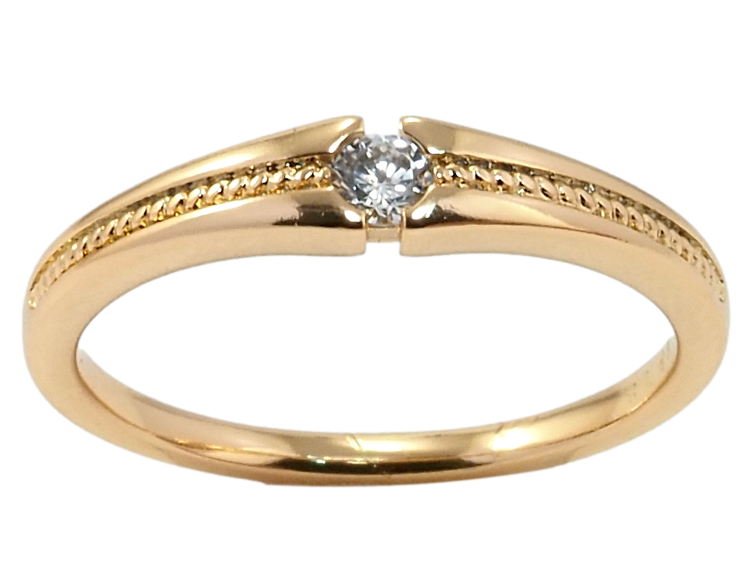 

Кольцо ХР Позолота 18K "Вставка фианит" р.18.5