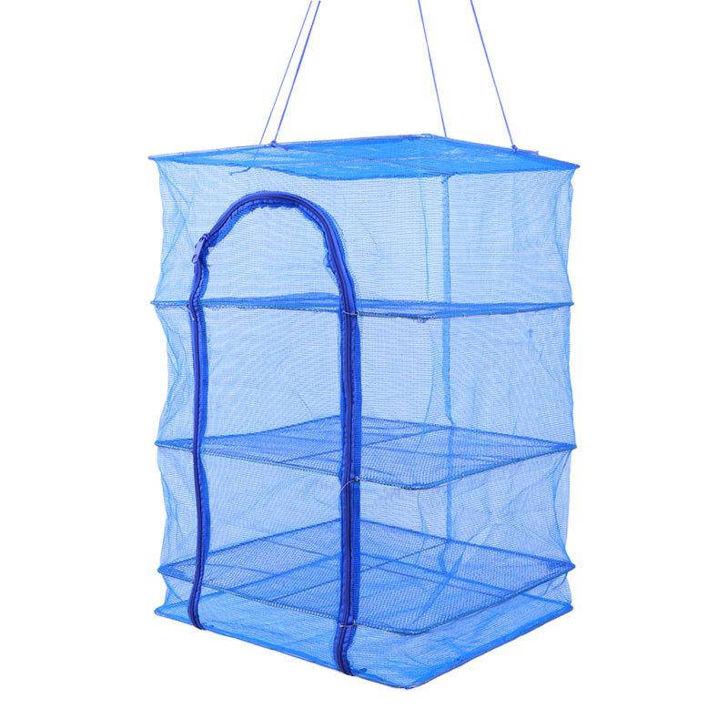 

Сетка сушилка для рыбы, овощей и фруктов подвесная из москитной сетки 40x40x60см Синяя