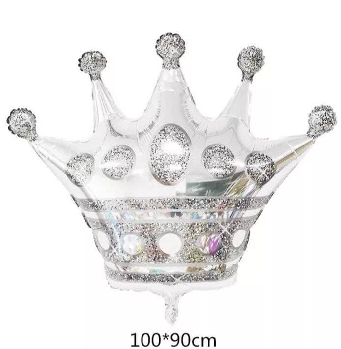 

Фольгированный шар КОРОНА СЕРЕБРО 100x90см (39"), Серебристый