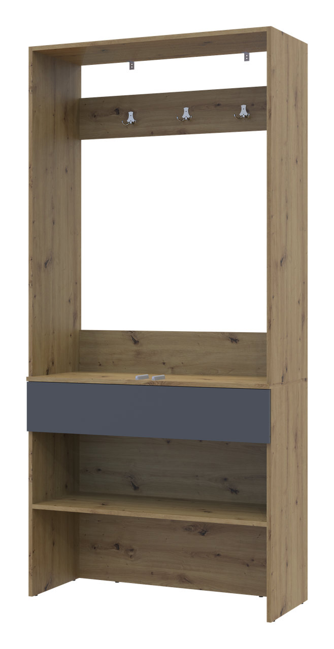 Передпокій Doros Спліт Дуб Артізан/Графіт ДСП 94х39х200 (44900271) 6