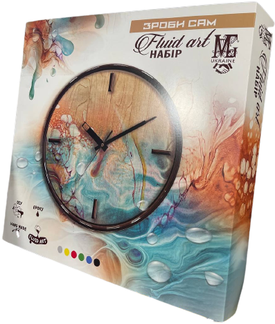 

Подарок Флюид арт набор часы MG епоксидний 400*400 см