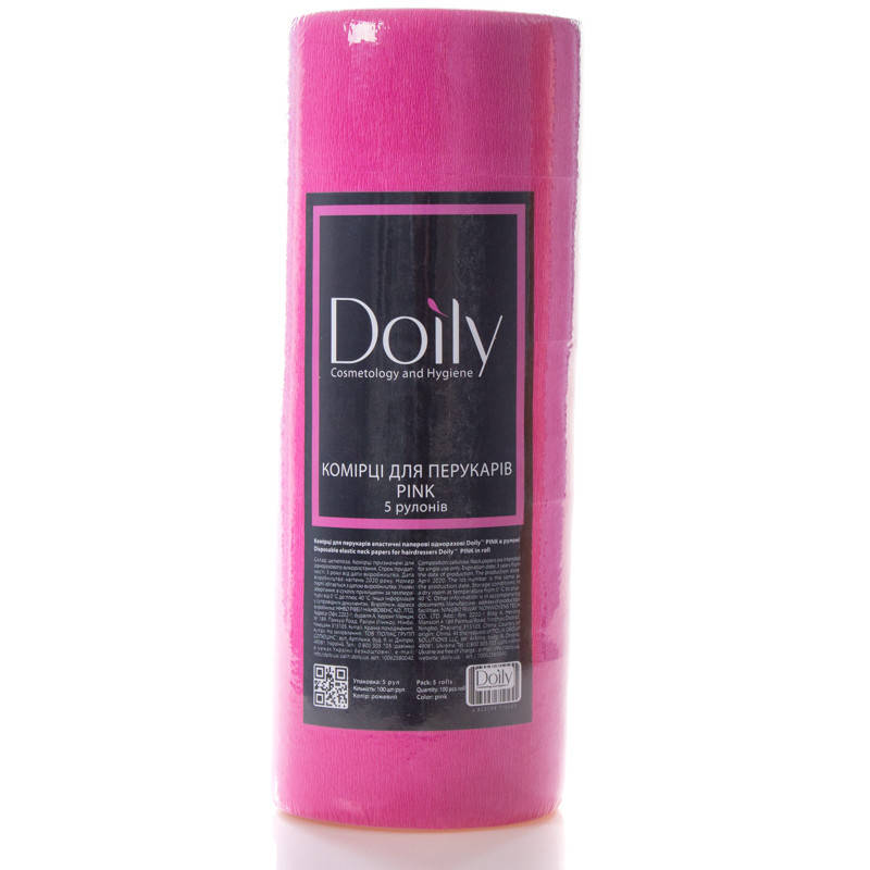 

Воротничок для парикмахеров эластичный Doily® (5 рул / пач) бумажный. Цвет: розовый
