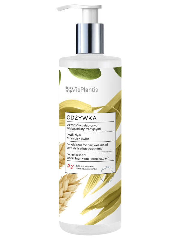 

Кондиціонер для ослабленного волосся з олією гарбуза, пшениці та вівса 400 мл Vis Plantis