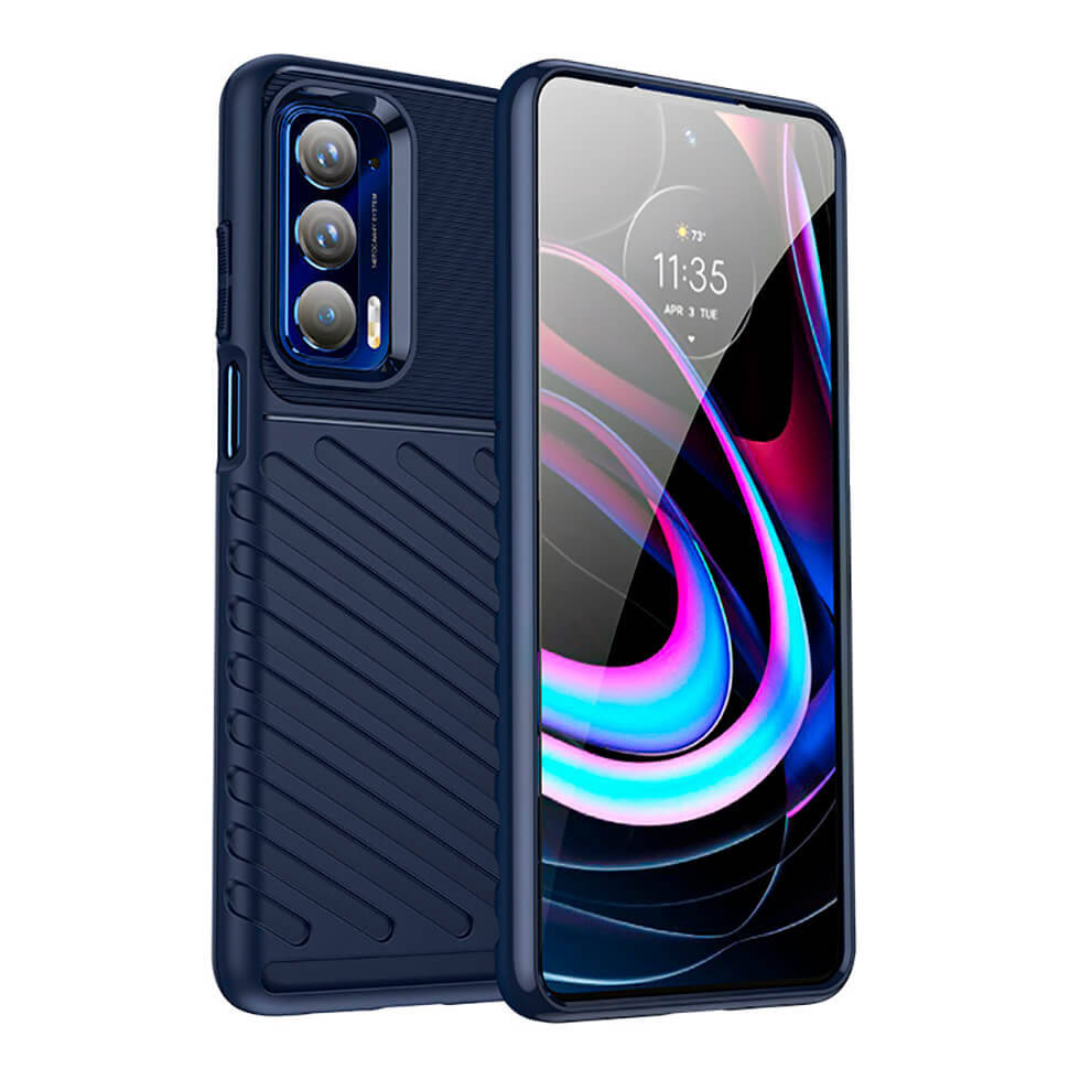 

Чехол Lenuo Thunder для Motorola Edge 20 Pro Navy Blue, Темно-синий