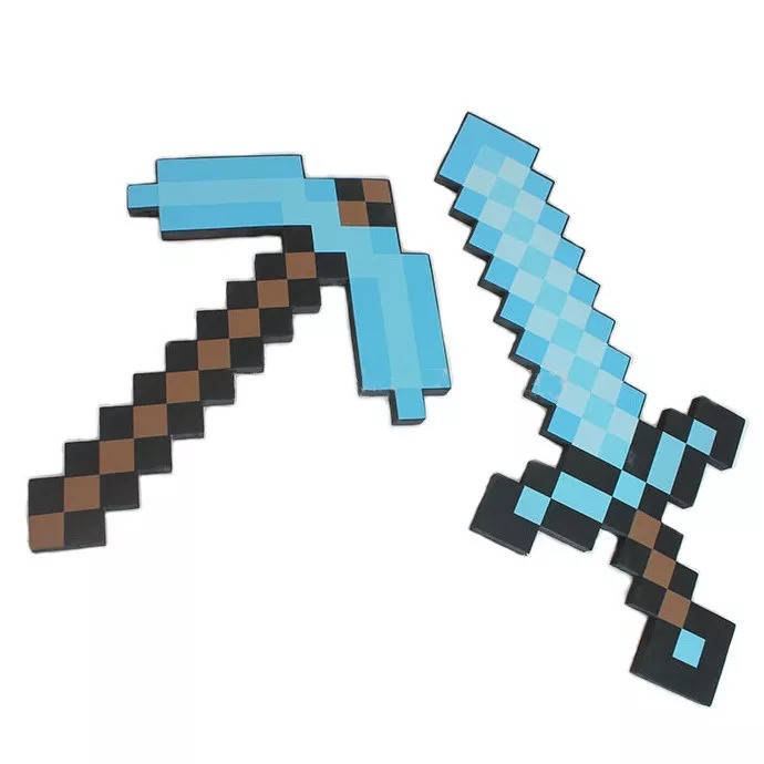 

Пиксельный Алмазный Набор Minecraft (Меч 62см, Кирка 45 см) ПОЛНОРАЗМЕРНЫЙ