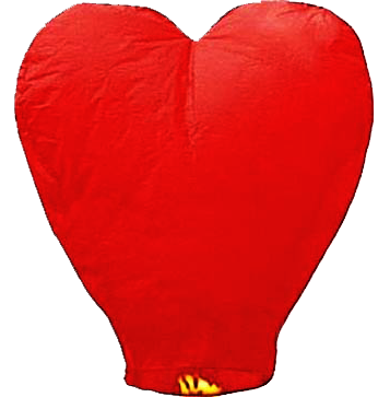 

Небесный фонарик Большое Сердце, высота фонарика: 102 сантиметра, цвет: красный