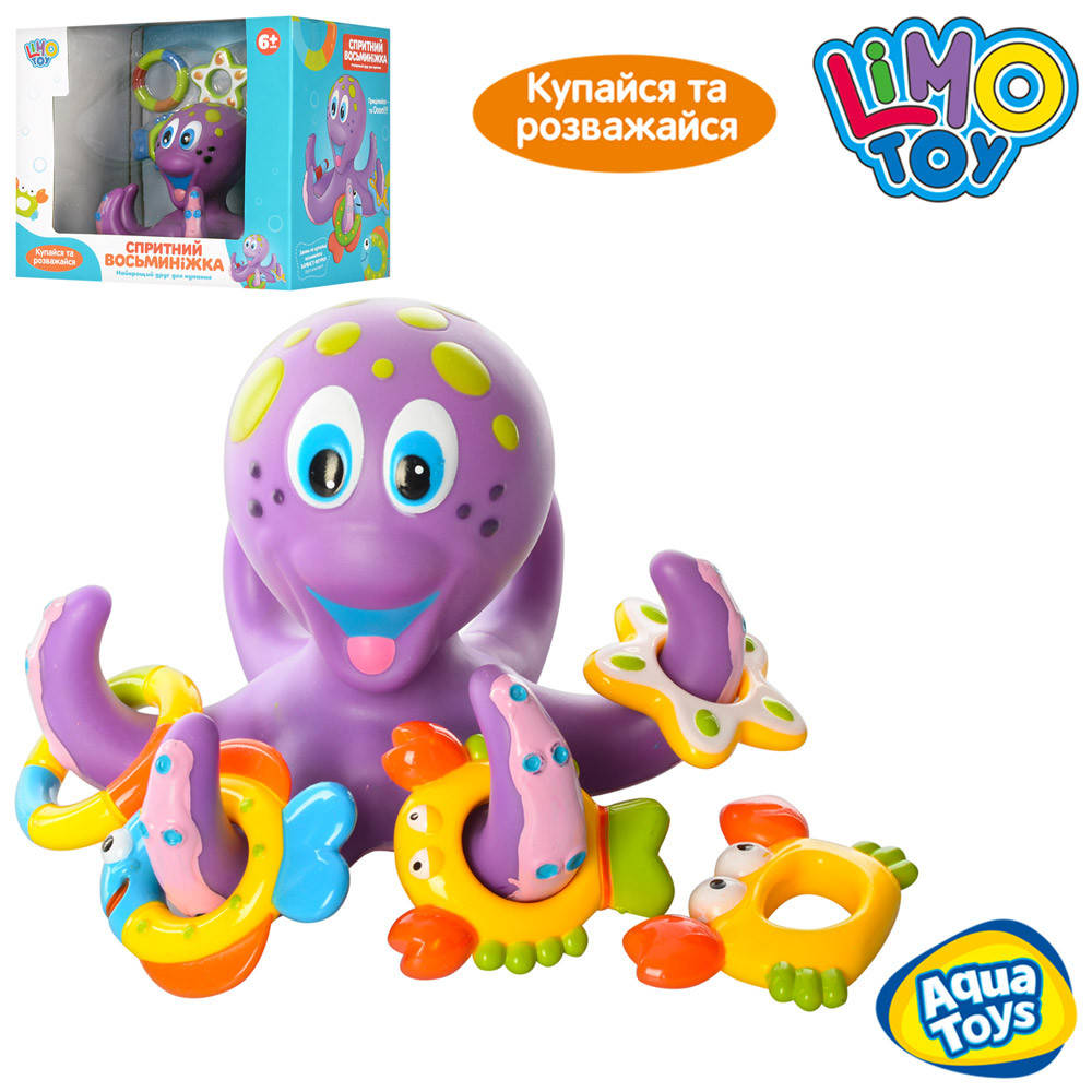 

ИГРУШКА ДЛЯ КУПАНИЯ ОСЬМИНОГ+КОЛЬЦЕБРОС AQ 0001 17см кольца-фигурки