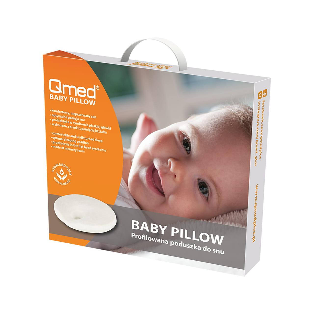 

Qmed Baby Pillow - Ортопедическая подушка для новорожденных, Белый