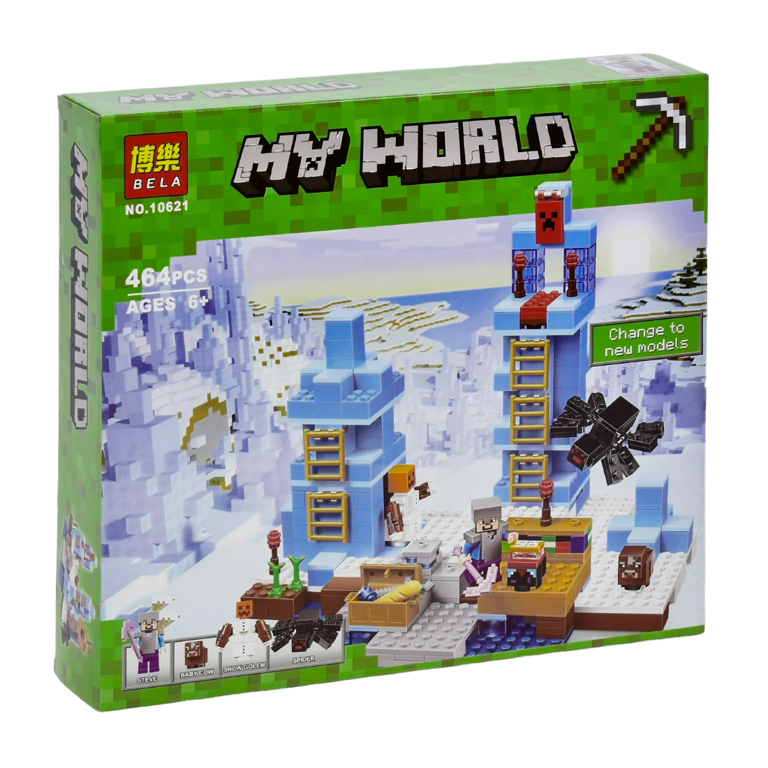 

Конструктор Bela Minecraft Ледяные шипы 460 деталей, Разные цвета