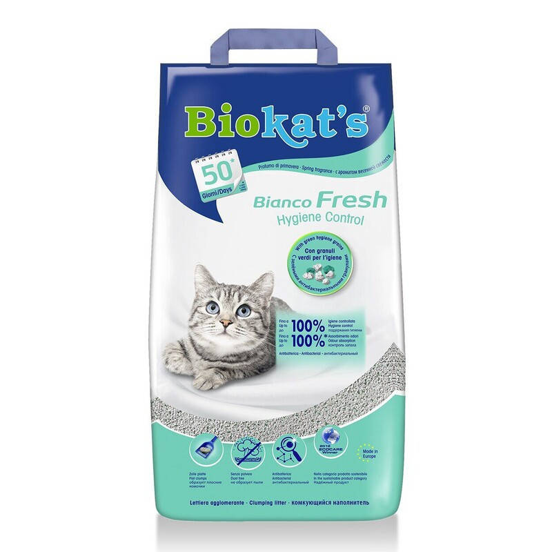 

Бентонитовый наполнитель туалета для кошек Biokat's Bianco Fresh 10 кг Акция